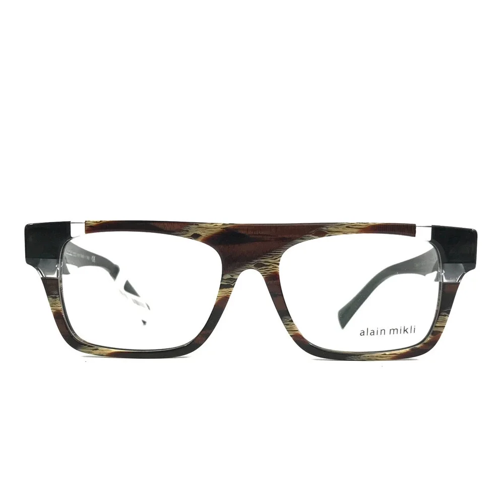 Alain Mikli Eyeglasses Frames Claudien A03109 002 Bronze Horn Noir 54-17-145